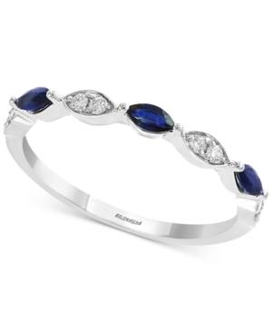 Gemstone Bridal By Effy Sapphire (1/3 Ct. T.w.) & Diamond (1/8 Ct. T.w.) In 18k White Gold