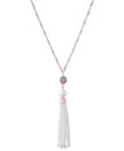 Charter Club Rose Gold-tone Fireball And Beaded Tassel Lariat Necklace, Only At Macy's