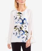 Vince Camuto Printed Tie-sleeve Top