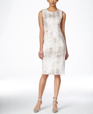 Calvin Klein Printed Zip-detail Sheath Dress