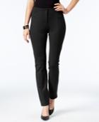 Alfani Petite Faux-leather-trim Skinny Pants, Created For Macy's