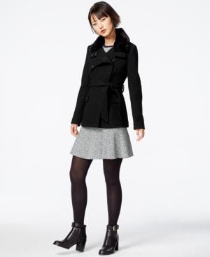 Rachel Rachel Roy Faux-fur-trim Textured Peacoat