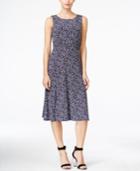 Jessica Howard Petite Ruched-waist Floral Dress