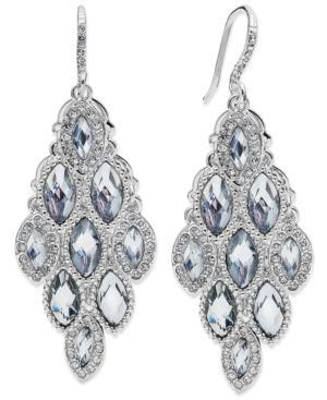 Charter Club Silver-tone Crystal Geometric Chandelier Earrings