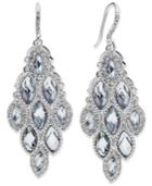 Charter Club Silver-tone Crystal Geometric Chandelier Earrings