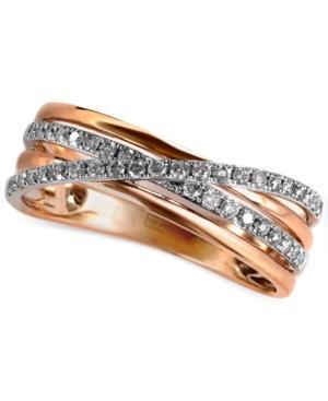 Pave Rose By Effy Diamond Pave Crossover Ring (1/4 Ct. T.w.) In 14k Rose Gold