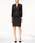 Tahari Asl Pinstripe Peplum Zip-front Skirt Suit