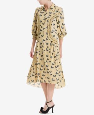 Max Studio London Bishop-sleeve Ruffled Dress