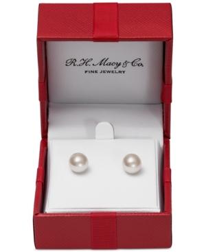 Belle De Mer Cultured Freshwater Pearl Stud Earrings (7mm) In 14k Gold