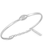 Lucky Brand Silver-plated Pave Evil Eye Bangle Bracelet