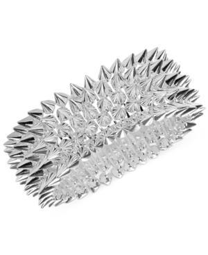 Steve Madden Bracelet, Silver-tone Spike Stretch Bracelet