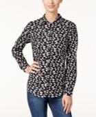 Charter Club Printed Bow Shirt, Only At Macy's