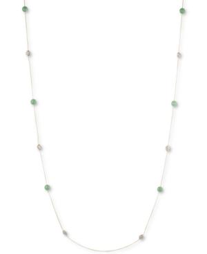 Anne Klein Gold-tone Multi-bead And Crystal Long Length Necklace
