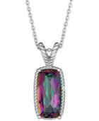 Mystic Quartz Rope-frame 18 Pendant Necklace (6 Ct. T.w.) In Sterling Silver