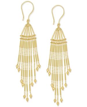 Multi-strand Bead Chandelier Earrings In 14k Gold