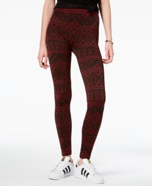 Hippie Rose Juniors' Printed Fleece-lined Leggings