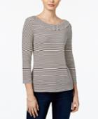 Maison Jules Striped Ruffled Top, Only At Macy's