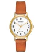 Citizen Eco-drive Women's Brown Leather Strap Watch 30mm