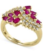 Ruby Royale By Effy Ruby (1-1/8 Ct. T.w.) And Diamond (1/3 Ct. T.w.) Ring In 14k Gold, Created For Macy's