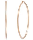 Square Tube Hoop Earrings In 14k Rose Gold Vermeil, 60mm