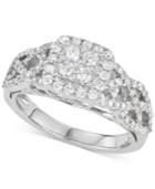 Diamond Braided Cluster Engagement Ring (1 Ct. T.w.) In 14k White Gold