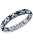 2028 Silver-tone Blue Enamel And Crystal Vine Stretch Bracelet, A Macy's Exclusive Style