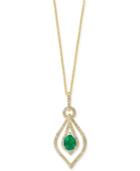 Effy Emerald (5/6 Ct. T.w.) And Diamond (1/3 Ct. T.w.) Pendant Necklace In 14k Gold
