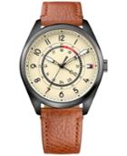 Tommy Hilfiger Men's Casual Sport Brown Leather Strap Watch 44mm 1791372