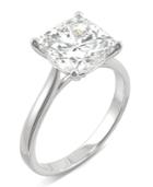 Moissanite Cushion Solitaire Ring (3-1/3 Ct. Tw.) In 14k White Gold