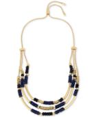 Kenneth Cole New York Gold-tone Multi-bead Triple-layer Slider Necklace