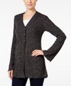 Style & Co Petite Three-button Marled Cardigan, Only At Macy's