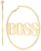 Thalia Sodi Gold-tone Boss Hoop Earrings, Created For Macy's