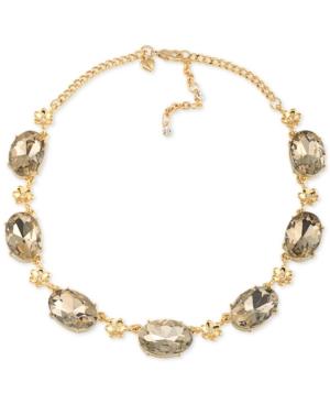 Carolee Gold-tone Brown Stone Collar Necklace