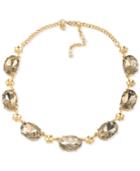 Carolee Gold-tone Brown Stone Collar Necklace