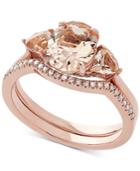 Love Rocks Bridal Morganite (2 1/6 Ct.t.w) & Diamond Accent Bridal Set In 14k Rose Gold