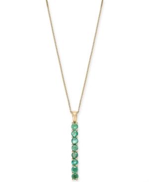 Emerald Vertical Bar 18 Pendant Necklace (5/8 Ct. T.w.) In 14k Gold