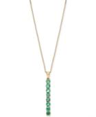 Emerald Vertical Bar 18 Pendant Necklace (5/8 Ct. T.w.) In 14k Gold
