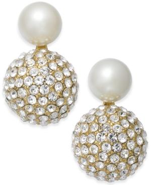 Kate Spade New York Gold-tone Imitation Pearl And Fireball Drop Earrings