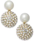 Kate Spade New York Gold-tone Imitation Pearl And Fireball Drop Earrings