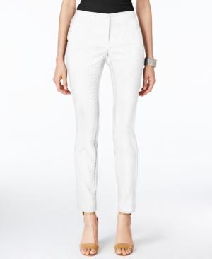Alfani Petite Snakeskin-print Skinny Ankle Pants, Only At Macy's