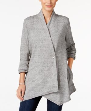 Style & Co. Petite Heathered Draped Cardigan, Only At Macy's