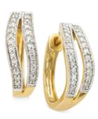 Diamond Open Wave Hoop Earrings (1/4 Ct. T.w.) In 10k Gold