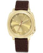 Vince Camuto Women's Brown Leather Strap Watch 44mm Vc/1003dgp