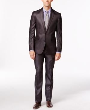 Kenneth Cole Reaction Brown Stripe Slim-fit Suit