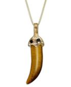 Sis By Simone I Smith 18k Gold Over Sterling Silver Tiger's Eye Crystal Claw Pendant (11-1/4 Ct. T.w.)