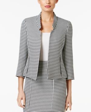 Kasper Houndstooth Open-front Jacket