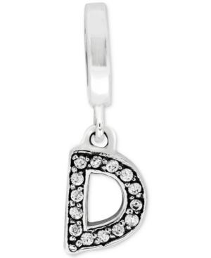 Rhona Sutton Cubic Zirconia Inital Charm In Sterling Silver
