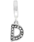 Rhona Sutton Cubic Zirconia Inital Charm In Sterling Silver