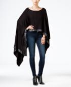 Chelsea Sky Faux-leather-trim Poncho, Only At Macy's