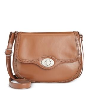 Giani Bernini Brogue Large Leather Saddle Bag, Only At Macy's